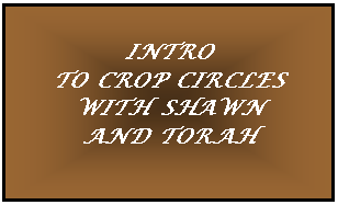 Text Box: INTRO TO CROP CIRCLES WITH SHAWN AND TORAH